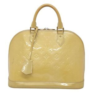 Louis Vuitton Alma Handbag Monogram Vernis Beige Patent_Leather Handbag
